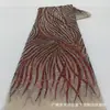 Tecido de vestido de malha listrada com base de renda de tule com lantejoulas em pontos renda de tule MN673