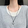 Collar de Frijol con Cordón de Cuero Ajustable Deslizante Estilo Blogger para Mujer Nicho Minimalista Cadena de Suéter de Gama Alta Accesorios Europeos y Americanos