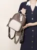 Mochila de Couro Genuíno Fashion 2024 para Mulheres de Alta Qualidade para Viagem e Uso Diário Mochila Casual de Grande Capacidade com Cor Contrastante para Mulheres