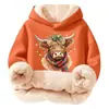 Sudadera con capucha de talla grande, suelta, de algodón compuesto y borrego, forrada de forro polar, sin bolsillos, para primavera y otoño, transfronteriza del Sudeste Asiático