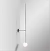 Lámpara de Pared para Sala de Estar de Diseñador Nórdico Arte Moderno Mesita de Noche Escaleras Creativa Comedor Línea Simple Bolas de Cristal