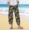 2026 Nuevos Pantalones Anchos de Amazon Sueltos Casuales de Algodón y Lino Estampados con Bolsillo Cintura Elástica Pantalones Cortos para Mujer en Stock