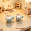 Taza de café de simulación de resina transfronteriza plato de comida para juguetes plato plato muñeca de pegamento de crema casa de muñecas miniatura joyería diy accesorios pequeños