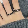 Nuevo Anillo de Cruz de Cuatro Hojas con Microincrustaciones de Diseño de Nicho para Mujer, Anillo Abierto Personalizado Estilo Retro Vintage para Mujer