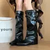 Botas Altas Chunky Retro Estilo Coreano para Mujer 2026 Nuevas Botas Altas de Caballero Estilo Chica Picante Talla Pequeña Calzado Exterior Versátil Botas de Moda