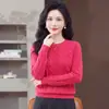 Suéter Suave y Esponjoso de Otoño e Invierno para Mujer Talla Grande Holgado Adelgazante Tejido Versátil Cuello Redondo Prenda Base para Mujer