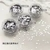 Joia para Nail Art de Lantejoula Estrela Prateada Mistura Grande e Pequena Estrela de Cinco Pontas Coração Redondo Bolinhas Adesivo Decorativo para Unhas