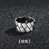 Anel Masculino Linha de Empilhamento Combinada Anel Único Anel Aberto Retrô Personalizado Tendência Prata Anti-Tailandesa Anel de Quatro Estações