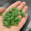 Cuentas de Candado Pequeñas Talladas de Imitación de Jade Verde por Ambos Lados, Accesorios, Cuentas de Candado Ruyi, Cuentas de Candado Nube Blanca