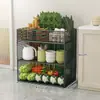 Prateleira de Armazenamento para Cozinha, Cesta para Legumes, Cesta de Legumes de Chão, Prateleira Multifuncional de Plástico para Armazenamento de Frutas, Legumes, Cebola, Inhame e Plástico Filme