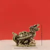 Adornos de Cobre Sólido Moneda de los Cinco Emperadores Tortuga de Dinero Espalda Dinero Tortuga Dragón Adornos de Latón Vintage Decoración de Escritorio para Oficina Mascota de Té Vintage