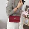 Bolso de nicho estilo coreano con cierre de cadena, nuevo bolso de hombro de moda con estampado de diamantes, versátil y elegante para ir al trabajo, bolso cruzado cuadrado pequeño