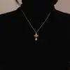 Corrente de Suéter Moda Versátil Super Fada Corrente Fina Simples Luxo Leve High-End Corrente de Clavícula Presente de Aniversário para Namorada