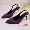 Estilo Novo Inverno 2025 Bico Fechado Costas Abertas Bico Fino Salto Agulha Sexy Salto Alto Venda Direta da Fábrica Comércio Exterior Transfronteiriço Sapatos Femininos
