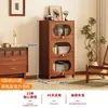Estantería de almacenamiento, librero de pie, gabinete de almacenamiento integrado de pared, gabinete doméstico de madera maciza con puertas, vitrina a prueba de polvo