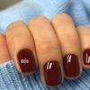 Nova Celebriade da Internet Cor da Moda Vermelho Escuro Usar Armadura Cor Sólida Moda Simples Arte de Unha Finalizada Peças de Unha Removíveis Venda por Atacado