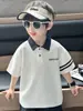 Camiseta de Verão Manga Curta para Meninos 2026 Nova Estilosa Top para Bebê Menino Fina Moderna Camisa Polo de Verão Infantil