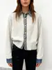 Cárdigan de Punto Patchwork de Mezclilla de Venta Caliente Coreano y Japonés Otoño Nueva Moda Suéter Delgado de Punto Chaqueta Cardigan para Mujer