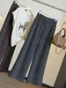 Pantalones anchos de estilo coreano, corte relajado, para mujer, nueva colección otoño 2026, de cintura alta, holgados, favorecedores, con caída fluida, casual, de pierna recta, largos