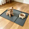 Tapete de silicone para comedouro de pet, bandeja à prova d'água, antiderrapante, tapete para tigela, tapete de comida, tapete de alimentação para pet, tapete anti-sujeira para o chão