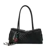 Elegante bolsa de almohada con patrón tejido para mujer, nueva moda 2026, bolso cruzado Boston versátil para hombro