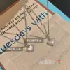 Collar Doble Cara Corazón con Goteo de Aceite de Nácar en Tono Rosa para Mujer, Sencillo, de Alta Gama, Delicado, de Nicho, Cadena Versátil para el Cuello, Cadena para la Clavícula