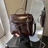 Bolso de Mano de Nicho Estilo Coreano Textura de Alta Gama Transfronterizo Moda Retro Piel al Aceite Bolso Cuadrado Pequeño Bolso de Hombro Cruzado Bolso de Mujer