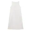 Love and Nancy Trece Líneas Verano 2026 Estilo Coreano Sin Mangas Borde de Corbata Cuello Barco Vestido de Algodón Puro 04300