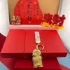 Concha d'Água Ouro Puro 999 Pingente de Celular Chaveiro Dourado Estatueta de Raposa de Nove Caudas Trazedora de Riqueza Pingente de Bolsa Presente de Negócios