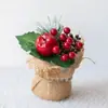 Pinhas de Natal, Frutas Vermelhas, Árvores Pequenas de Mesa, Armário, Decorações de Galhos para Shopping, Decorações Europeias e Americanas para Festas de Feriado