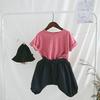 Camiseta de Verano para Niños 2026 Color Sólido Camiseta Básica para Niñas Manga Corta Estilo Coreano Cuello Redondo Holgada Algodón Puro Versátil para Niños Clase A