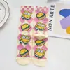 Calcetines de dibujos animados de algodón peinado para niños, bonitos calcetines de tubo medio para mujer, calcetines de moda de dibujos animados, calcetines casuales para hombres y mujeres, venta al por mayor transfronteriza
