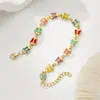 Pulseira Colorida de Aço Inoxidável com Diamantes de Vidro em Formato de Borboleta, Estilo Ins Transfronteiriço, Nicho Doce de Aço Titânio com uma Vibe Jovem, Popular
