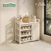 Zapatero plegable para dormitorio estudiantil sin instalación, estante de almacenamiento pequeño y simple de varias capas para ahorrar espacio debajo de la mesa, organizador de zapatos