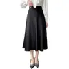 Nuevo Estilo Primavera Temprana 2026 Falda Negra de Cintura Alta Adelgazante para Mujer, Falda de Cola de Pescado con Vuelo Elegante Retro Francés Femenina de Longitud Media