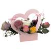 Bolso de flores Tanabata, caja de flores portátil hueca con forma de corazón para el Día del Maestro, caja de flores con forma de corazón, caja de papel para embalaje de flores