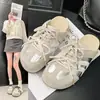 Mules cerrados de suela gruesa para mujer, nuevo estilo primavera/verano 2025, zapatos casuales tipo Birkenstock sin cordones que aumentan la altura