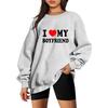 2024 Pulóver de cuello redondo para mujer europea y americana ILove My Boyfriend holgado casual 01