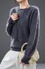 Suéter de Punto Fleece con Cuello Redondo de Cachemira para Mujer, Estilo Otoño e Invierno, Lana Merino Australiana, Suéter Holgado y Suave