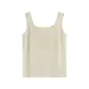 Camisola Dalang Factory para Mulheres, Novo Estilo Primavera, Roupa de Fora, Cobrindo os Seios Laterais, Top Base de Malha Canelada