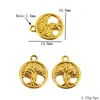 Acero Inoxidable Chapado al Vacío Oro 18K Colgante de Cruz Colgante Árbol de la Vida Pendientes DIY Collar Accesorios de Joyería