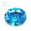 Vendas diretas da fábrica 5A em forma de ovo mar azul zircônio pedra nua sintética pontiaguda fundo oval mar azul pedra zircônia CZ broca