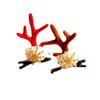 Presilhas de Cabelo de Antler de Pele Falsa de Natal Mais Vendidas Transfronteiriças, Presilhas de Floco de Neve de Pelúcia para Festas de Natal, Atacado em Estoque