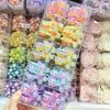 Luminous Pearl Gradient Candy Color Night Luminous Tridimensional Butterfly Children's Hair Ring High Elastic Girls' Rubber Tendão Headband