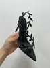 Sandalias de Tacón Alto Dropshipping del Fabricante, Sandalias de Tacón Alto con Ramas Doradas y Hoja de Jade, Sandalias Doradas de Tacón Alto de Punta Fina Antideslizantes