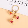 Llavero de Cuentas Acrílicas de Estrella de Cinco Puntas Colorido Ins Corazón de Chica Colgante para Bolso Llavero de Estrella Joyería Colgante
