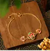 Pulseira Colorida Estilo Chinês Retro Original com Gotejamento de Tinta Borboleta Dopamina Flor de Amor para Mulheres Versátil Joia de Moda de Alto Padrão