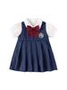 Vestido Preppy para Niñas Estilo 2026, Vestido de Princesa de Moda y con Estilo para Bebés de un Año, Atuendo de Verano