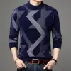 Recomendação de Item Quente Suéter Jacquard Anti-bolinhas Pelo Sintético de Mínk Gola Meia-Alta Venda Direta da Fábrica Malharia Masculina Transfronteiriça