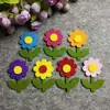 Nuevas Pegatinas de Pared de Tela No Tejida Pegatinas de Pared para Jardín de Infancia Escuela Primaria Aula Pegatinas de Pared de Tela No Tejida Tulipán Girasol Cara Sonriente Flor Pegatinas de Pared
